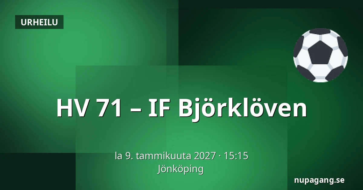 HV 71 – IF Bjorkloven — Jönköping