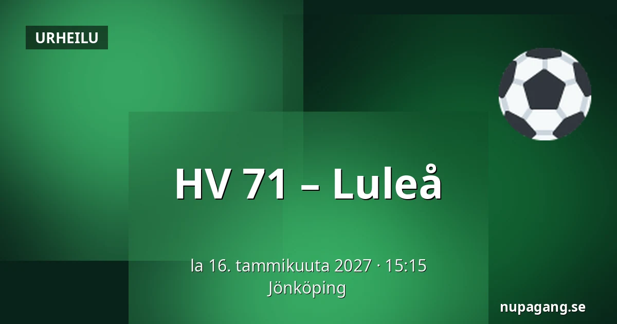 HV 71 – Luleå — Jönköping