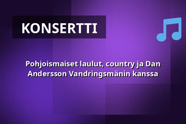 Pohjoismaiset laulut, country ja Dan Andersson Vandringsmänin kanssa — Stocksundstorps Gård, Solna