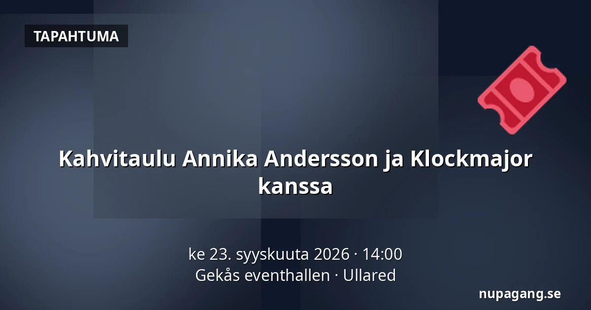Kahvitaulu Annika Andersson ja Klockmajor kanssa — Gekås eventhallen, Ullared
