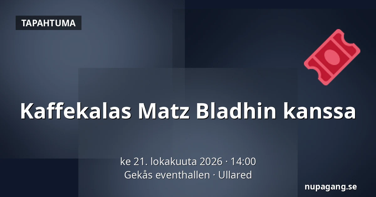Kaffekalas Matz Bladhin kanssa — Gekås eventhallen, Ullared