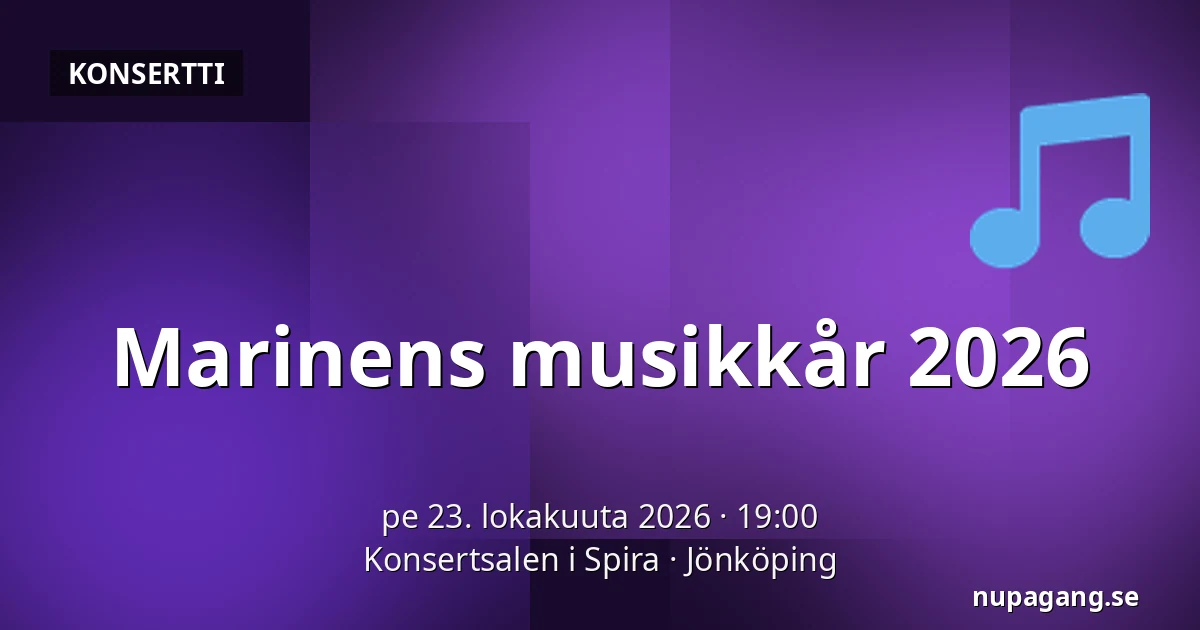 Marinens musikkår 2026 — Konsertsalen i Spira, Jönköping