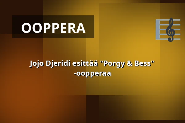 Jojo Djeridi esittää "Porgy & Bess" -oopperaa — Teater Halland Foajéscen, Varberg