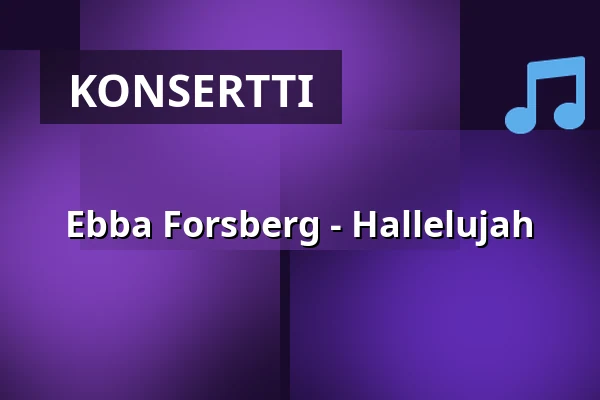 Ebba Forsberg - Hallelujah — Nora kyrka, Nora