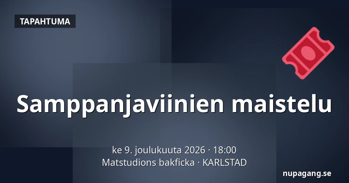 Samppanjaviinien maistelu — Matstudions bakficka, KARLSTAD