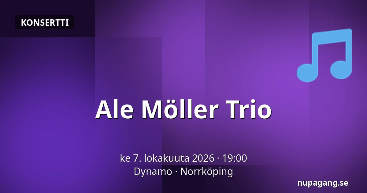 Ale Möller Trio — Dynamo, Norrköping