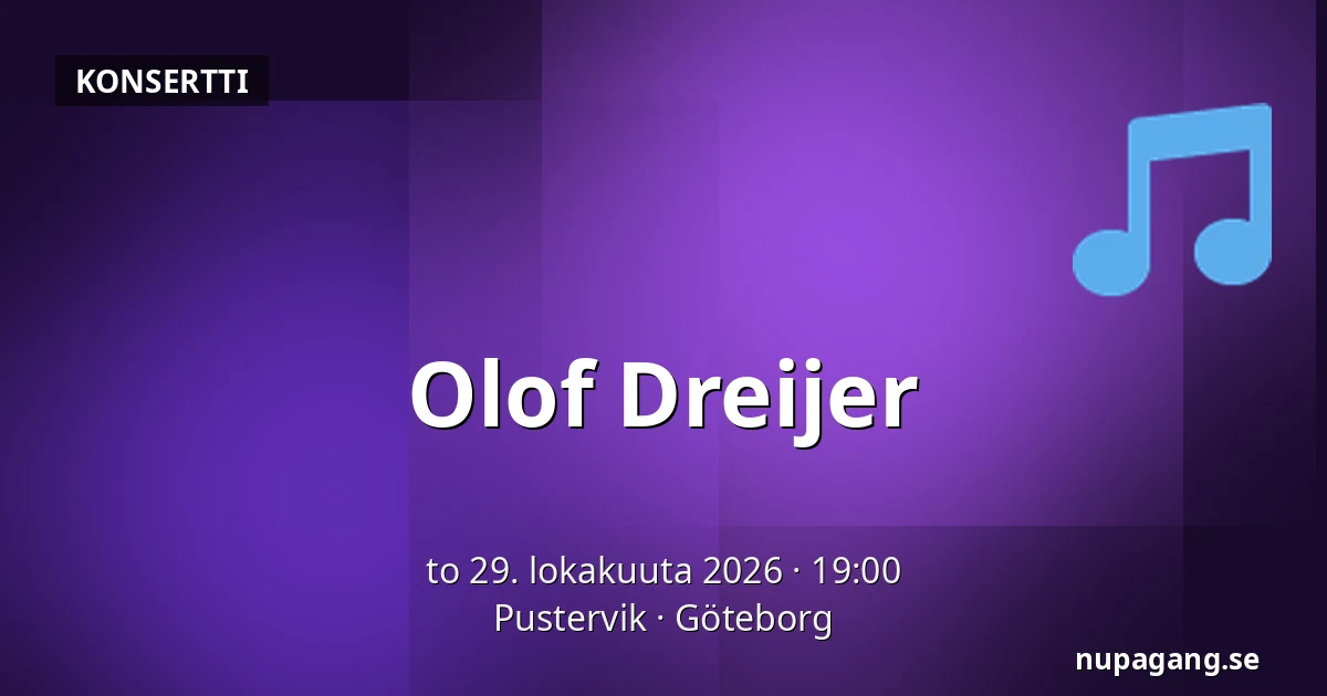 Olof Dreijer — Pustervik, Göteborg