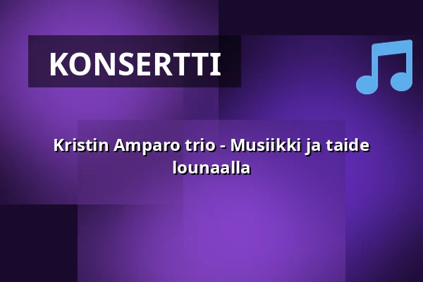 Kristin Amparo trio - Musiikki ja taide lounaalla — Entrétorget! Danderyds bibliotek, Danderyd