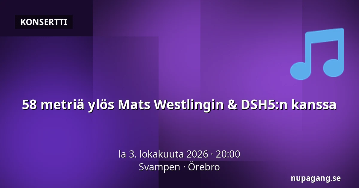 58 metriä ylös Mats Westlingin & DSH5:n kanssa — Svampen, Örebro