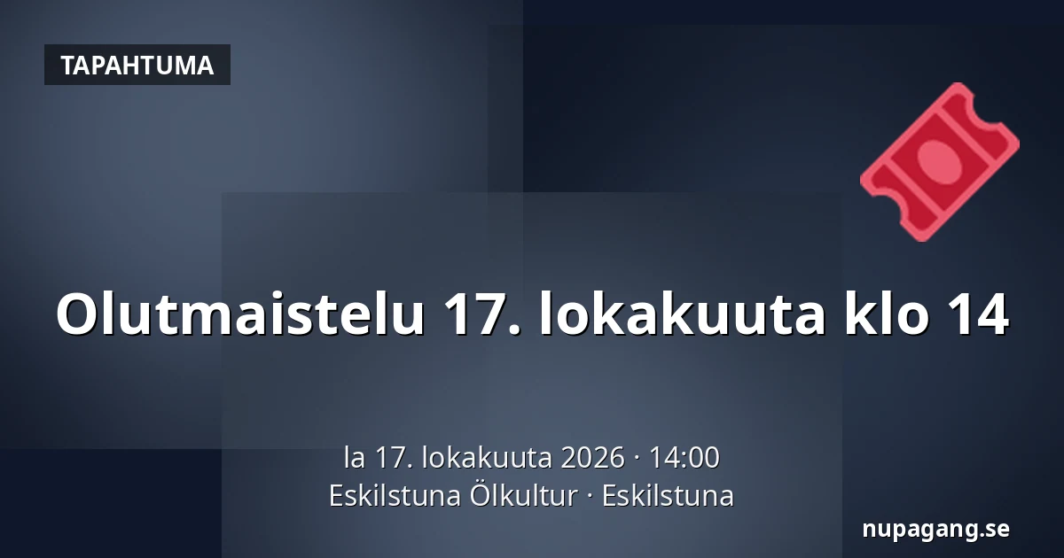 Olutmaistelu 17. lokakuuta klo 14 — Eskilstuna Ölkultur, Eskilstuna