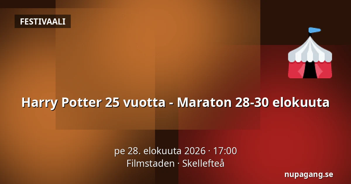 Harry Potter 25 vuotta - Maraton 28-30 elokuuta — Filmstaden, Skellefteå
