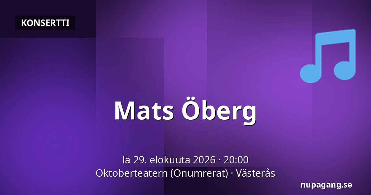 Mats Öberg — Oktoberteatern (Onumrerat), Västerås
