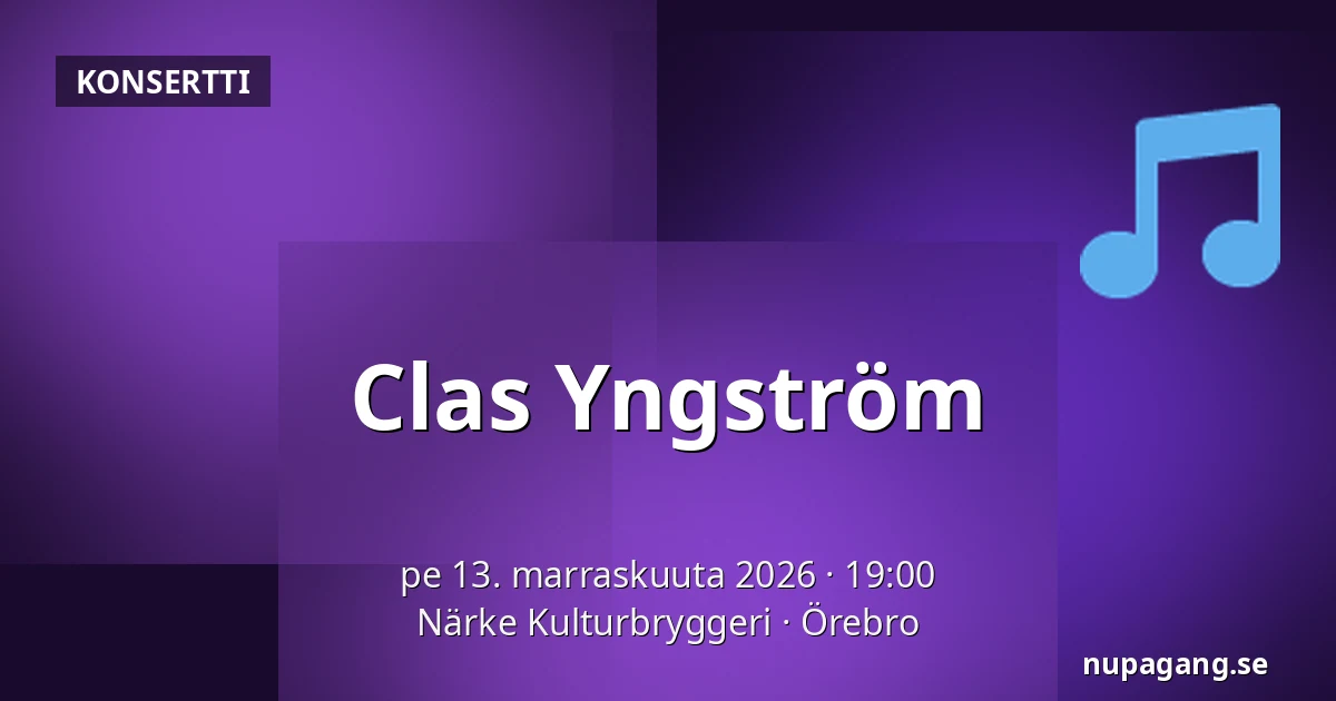 Clas Yngström — Närke Kulturbryggeri, Örebro