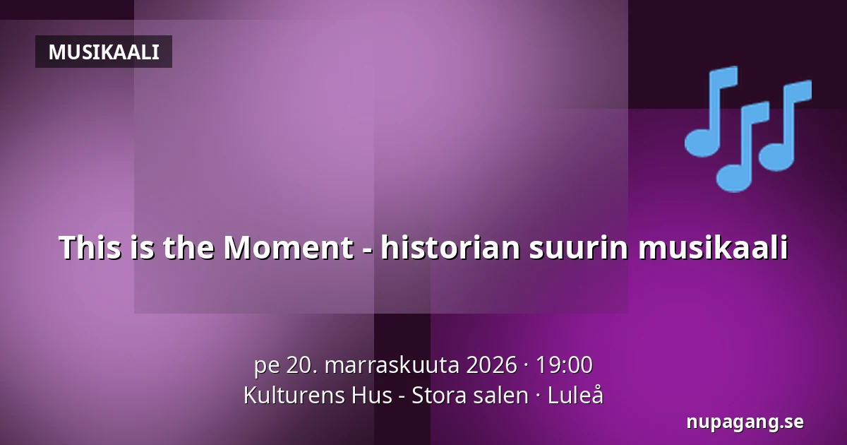 This is the Moment - historian suurin musikaali — Kulturens Hus - Stora salen, Luleå