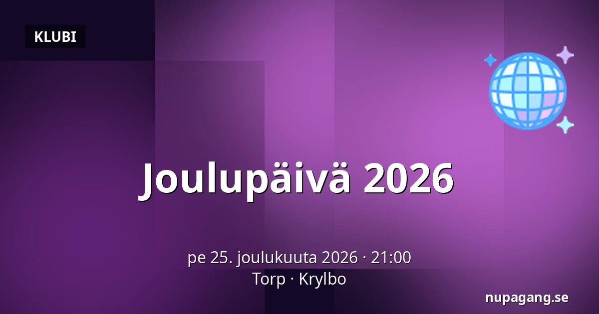 Joulupäivä 2026 — Torp, Krylbo