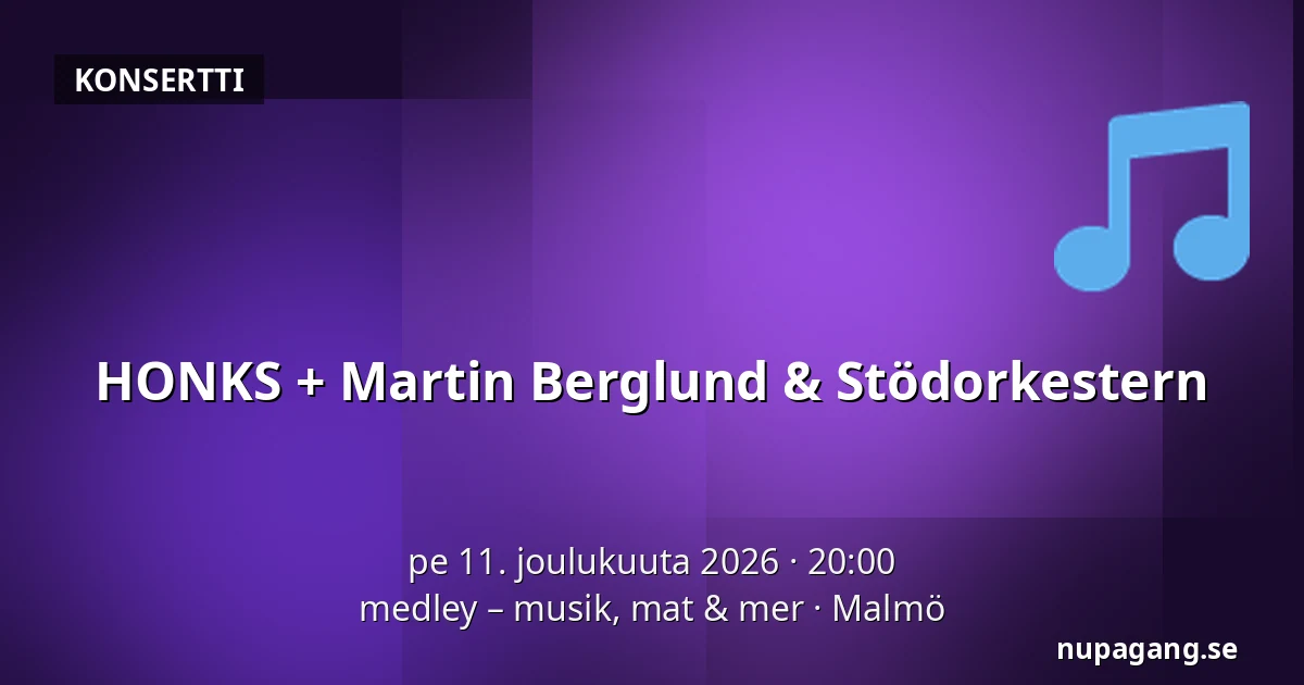 HONKS + Martin Berglund & Stödorkestern — medley – musik, mat & mer, Malmö