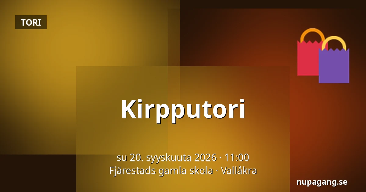 Kirpputori — Fjärestads gamla skola, Vallåkra