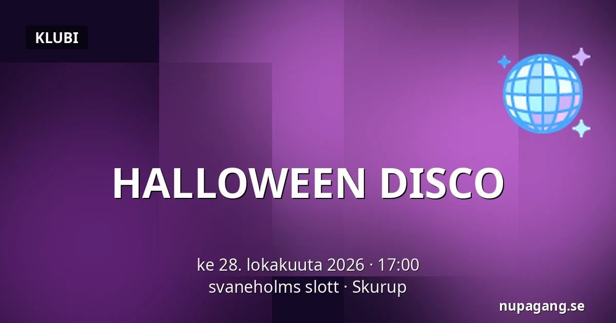 HALLOWEEN DISCO — svaneholms slott, Skurup
