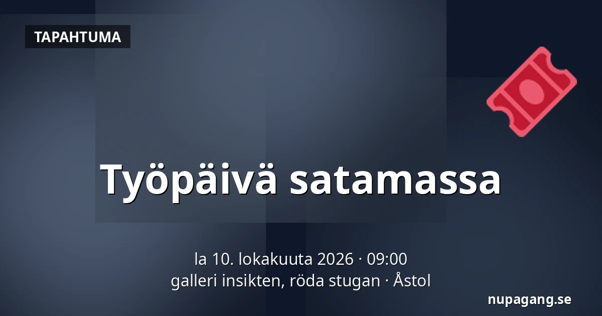 Työpäivä satamassa — galleri insikten, röda stugan, Åstol