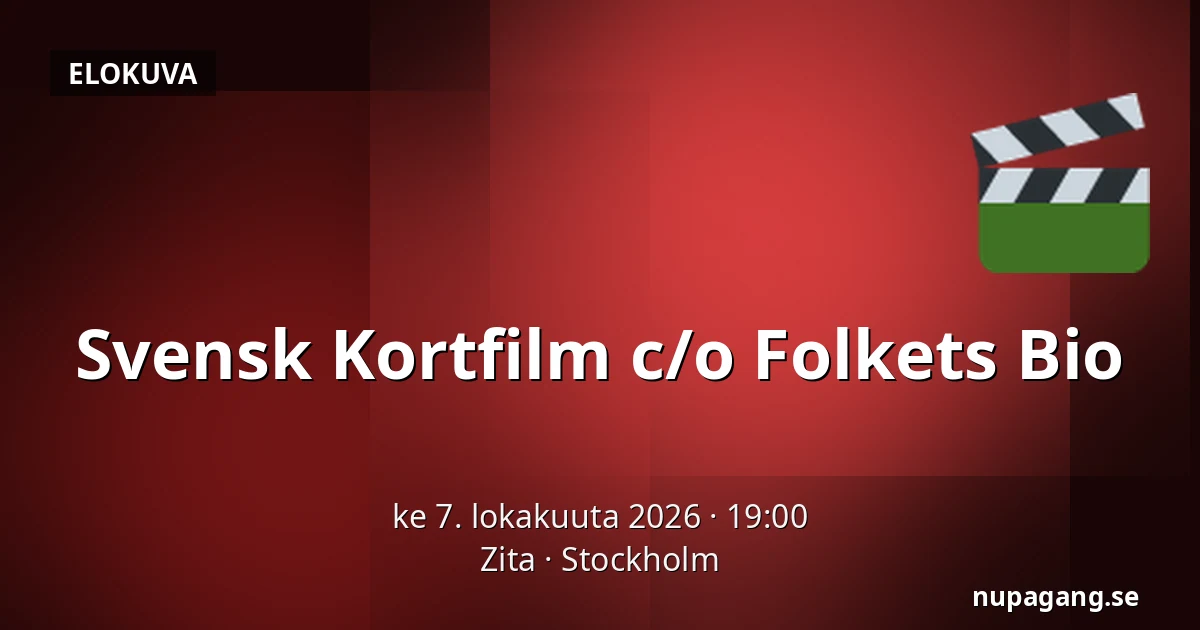 Svensk Kortfilm c/o Folkets Bio — Zita, Tukholma