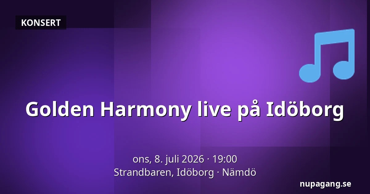 Golden Harmony live på Idöborg — Strandbaren, Idöborg, Nämdö
