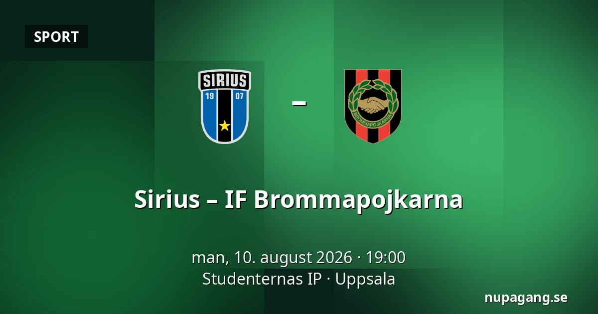 Sirius – IF Brommapojkarna — Studenternas IP, Uppsala