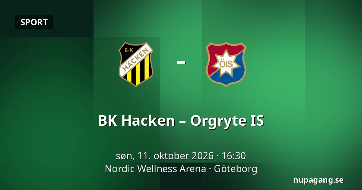 BK Hacken – Orgryte IS — Nordic Wellness Arena, Göteborg