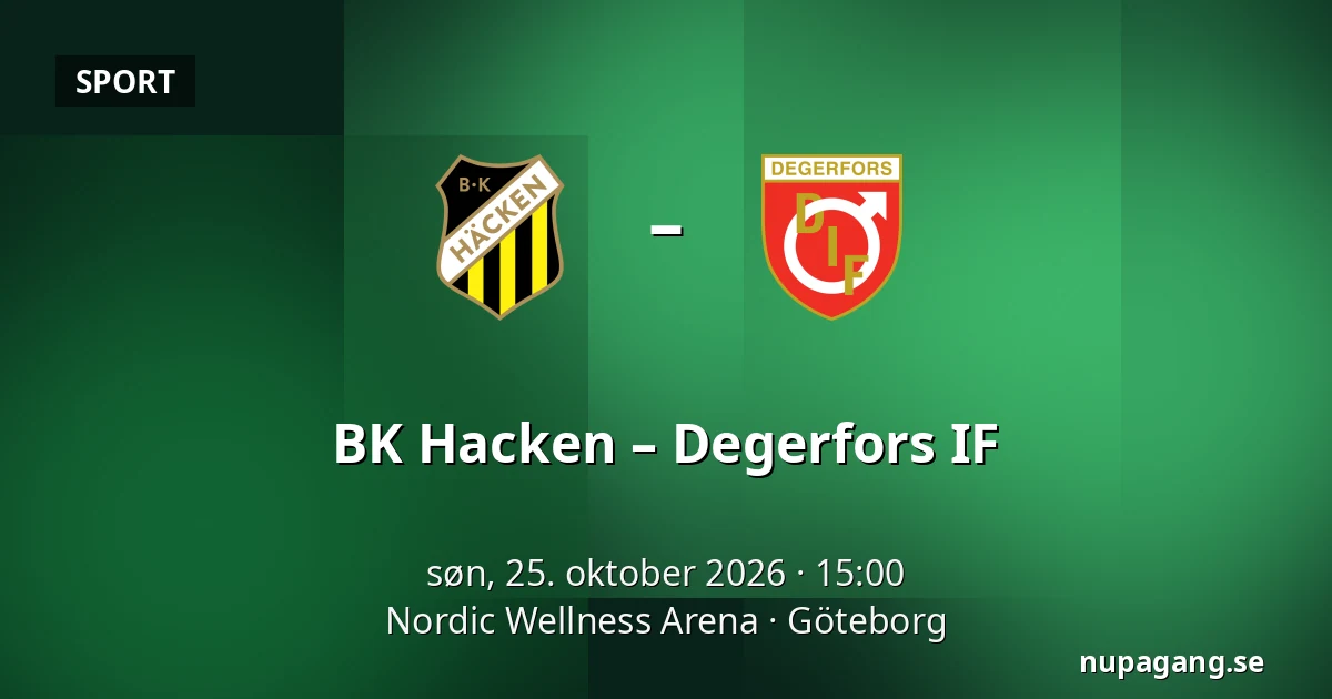 BK Hacken – Degerfors IF — Nordic Wellness Arena, Göteborg