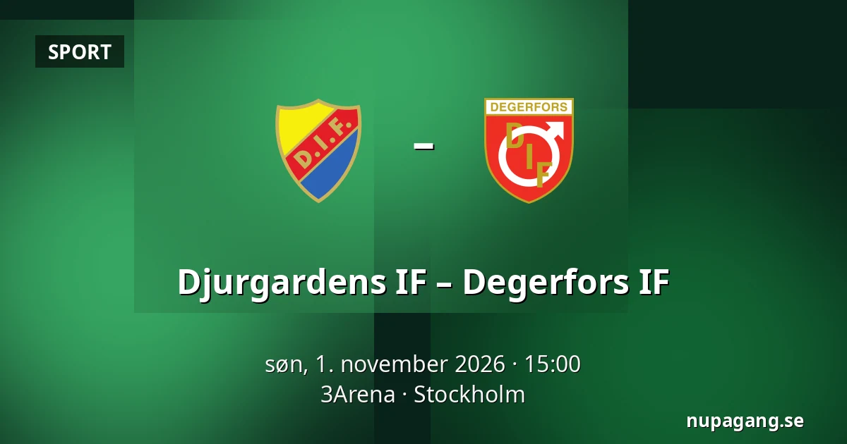 Djurgardens IF – Degerfors IF — 3Arena, Stockholm