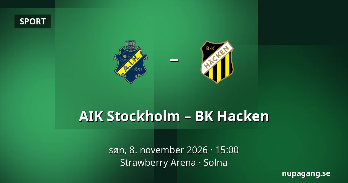 AIK Stockholm – BK Hacken — Strawberry Arena, Solna