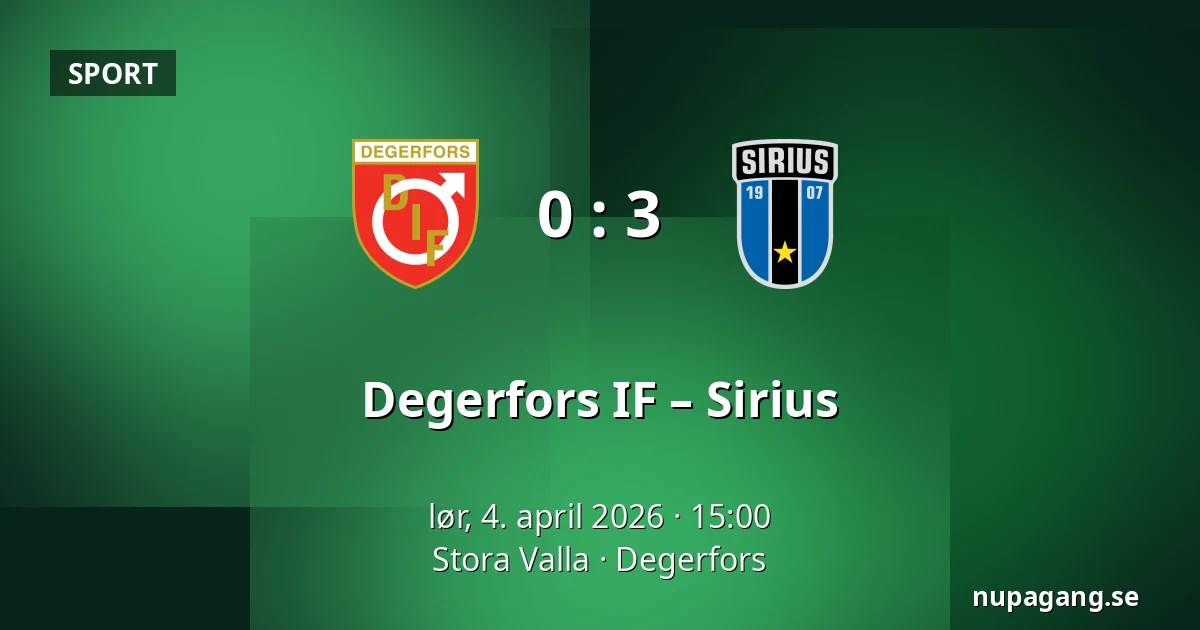 Degerfors IF – Sirius — Stora Valla, Degerfors