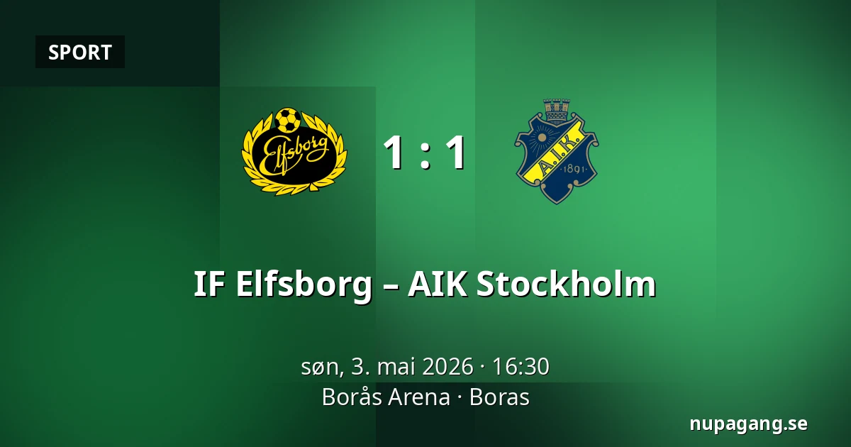 IF Elfsborg – AIK Stockholm — Borås Arena, Boras