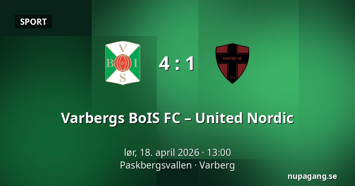 Varbergs BoIS FC – United Nordic — Paskbergsvallen, Varberg