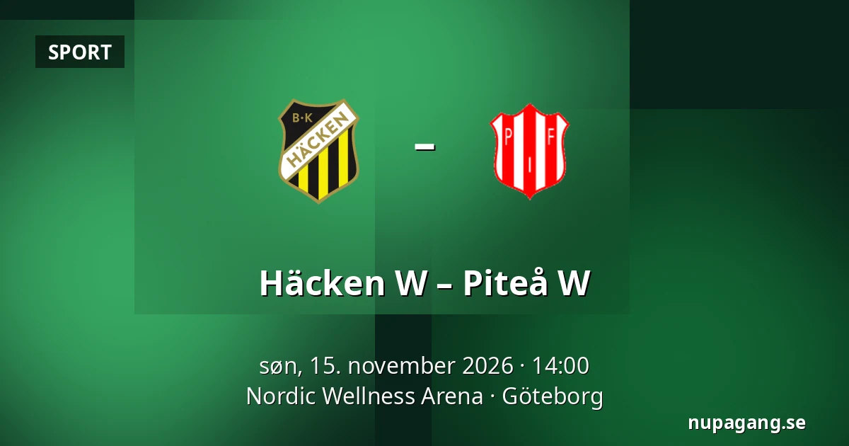 Häcken W – Piteå W — Nordic Wellness Arena, Göteborg