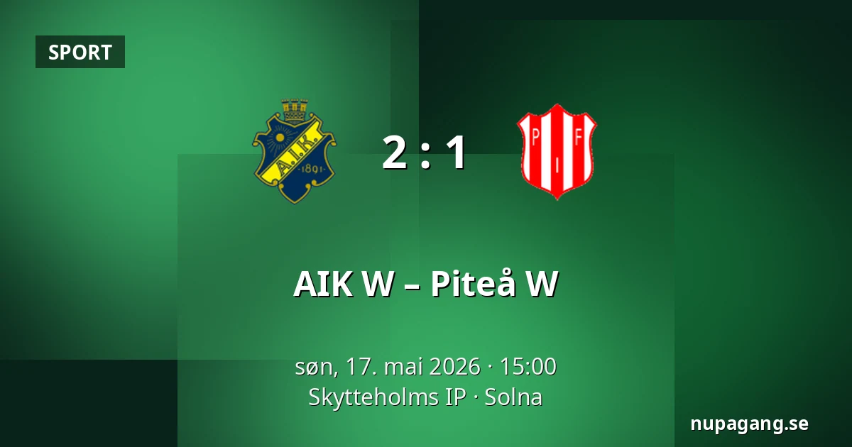 AIK W – Piteå W — Skytteholms IP, Solna