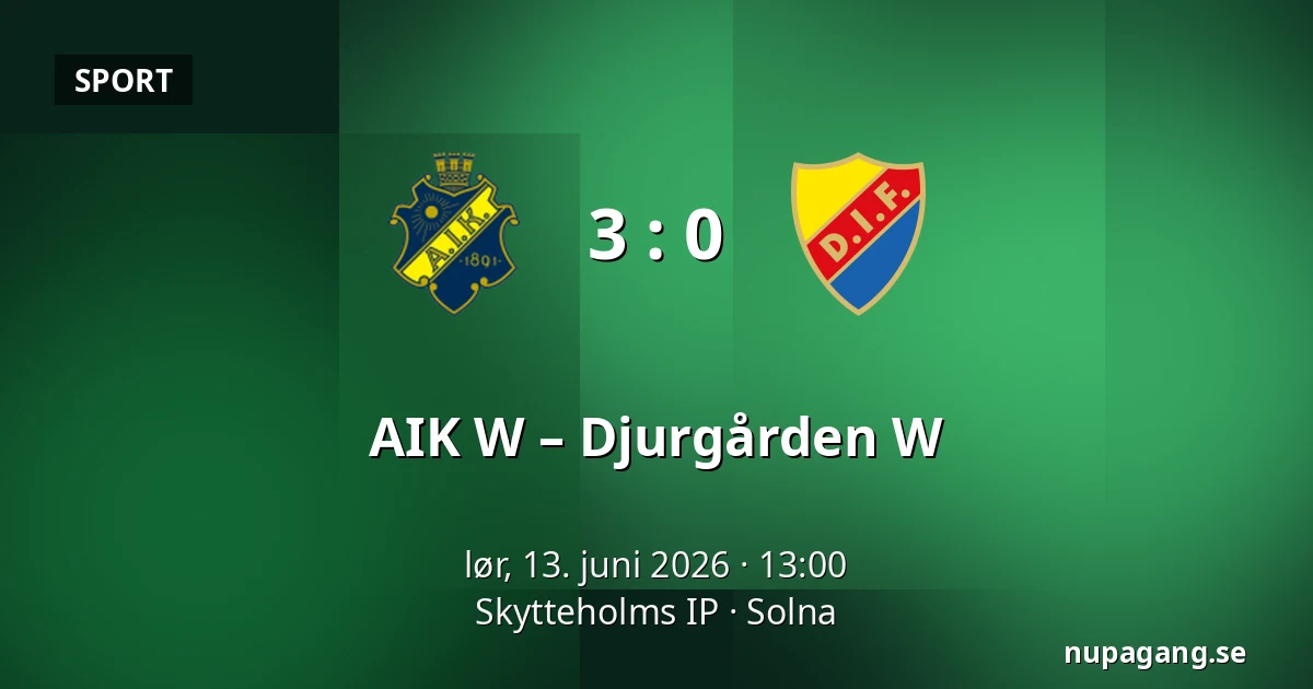 AIK W – Djurgården W — Skytteholms IP, Solna