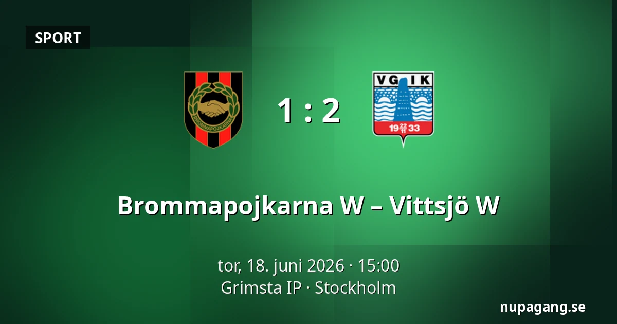 Brommapojkarna W – Vittsjö W — Grimsta IP, Stockholm
