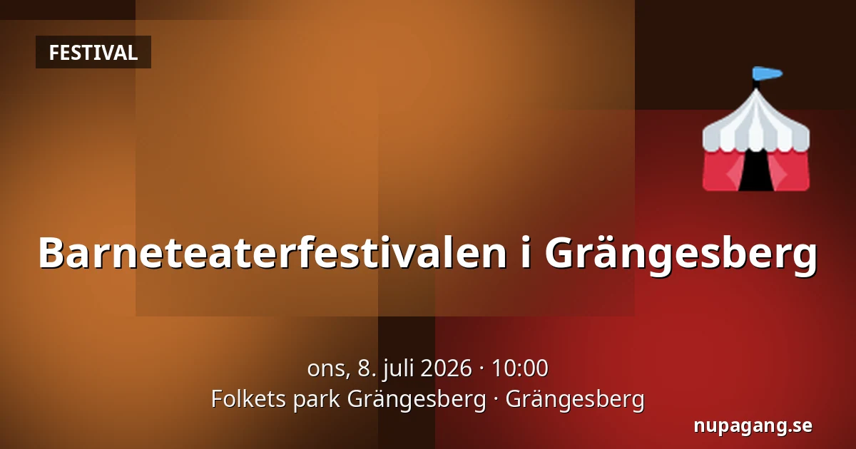 Barneteaterfestivalen i Grängesberg — Folkets park Grängesberg, Grängesberg