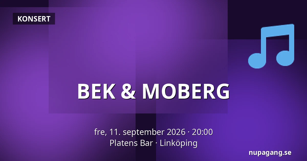 BEK & MOBERG — Platens Bar, Linköping