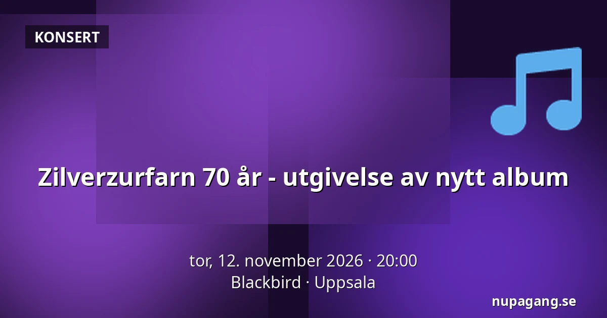 Zilverzurfarn 70 år - utgivelse av nytt album — Blackbird, Uppsala