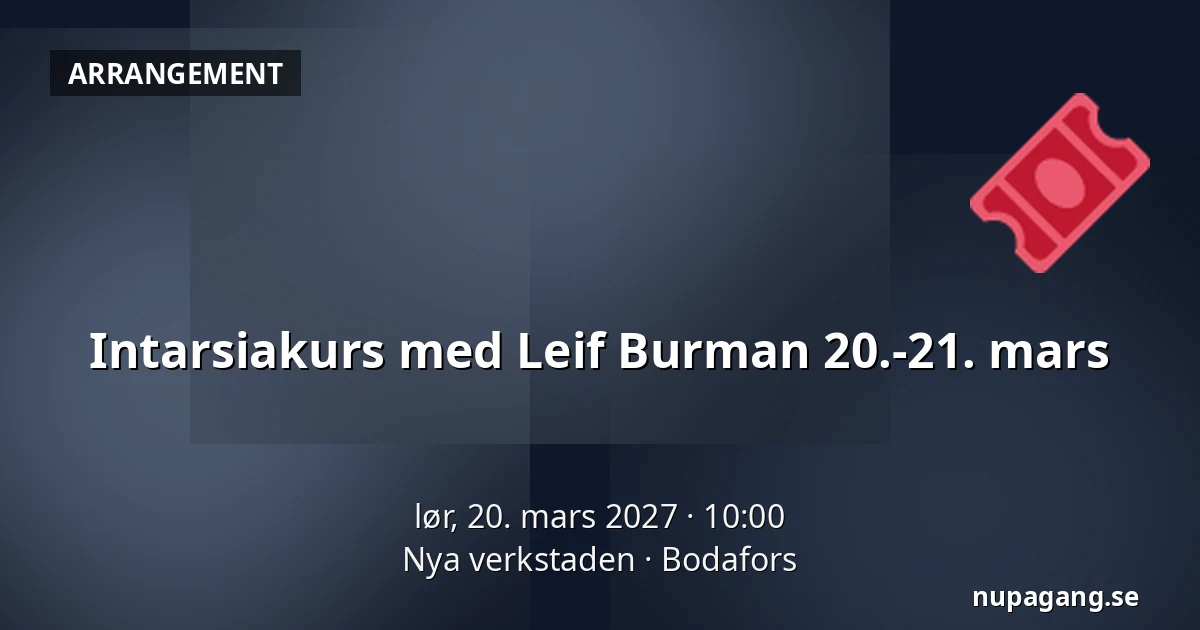 Intarsiakurs med Leif Burman 20.-21. mars — Nya verkstaden, Bodafors