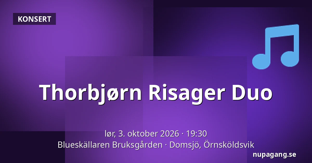 Thorbjørn Risager Duo — Blueskällaren Bruksgården, Domsjö, Örnsköldsvik