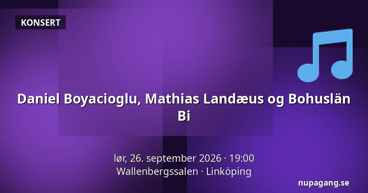Daniel Boyacioglu, Mathias Landæus og Bohuslän Bi — Wallenbergssalen, Linköping