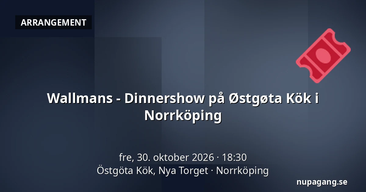 Wallmans - Dinnershow på Østgøta Kök i Norrköping — Östgöta Kök, Nya Torget, Norrköping