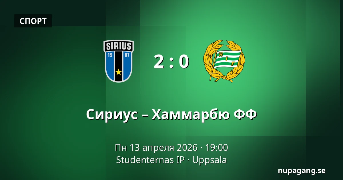 Сириус – Хаммарбю ФФ — Studenternas IP, Uppsala