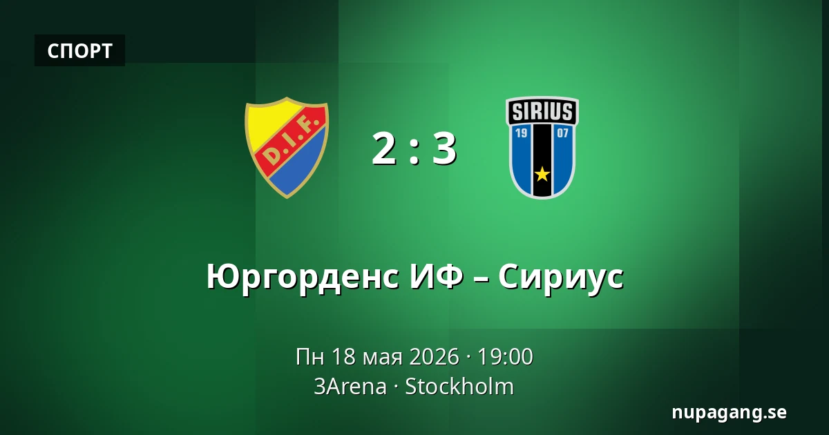 Юргорденс ИФ – Сириус — 3Arena, Стокгольм