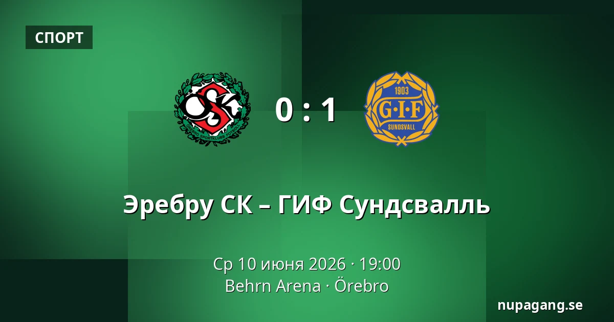 Эребру СК – ГИФ Сундсвалль — Behrn Arena, Örebro