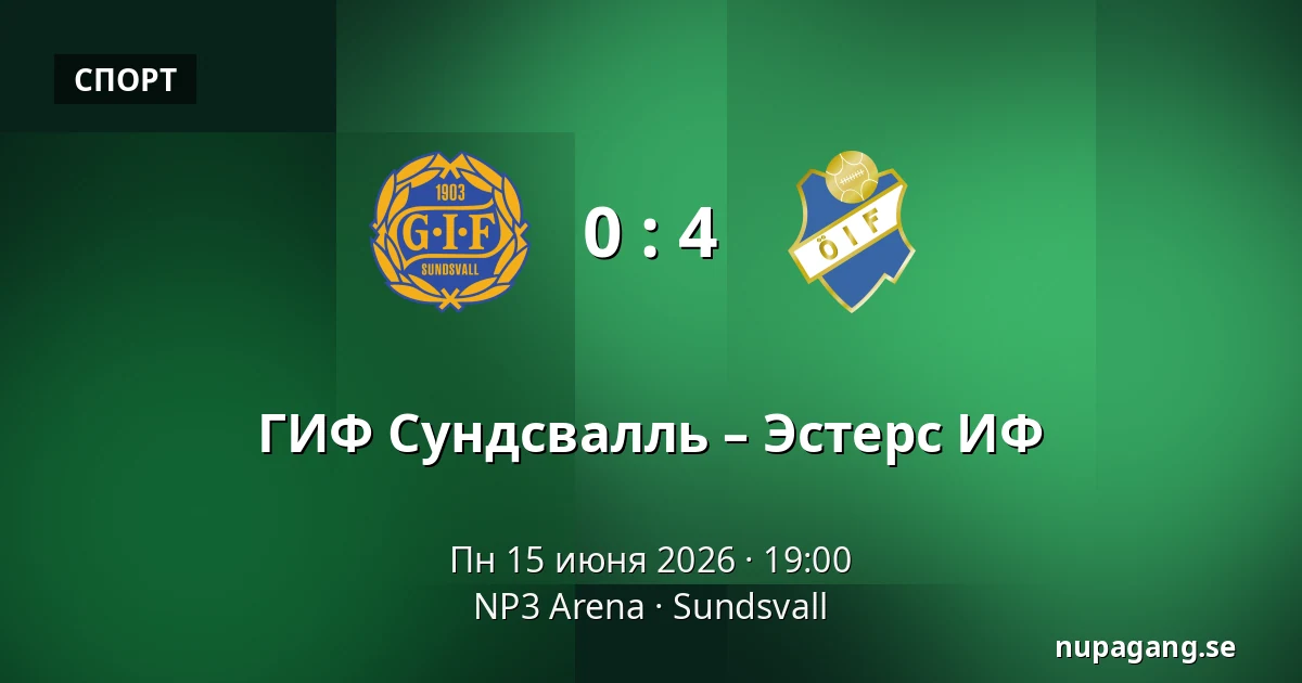ГИФ Сундсвалль – Эстерс ИФ — NP3 Arena, Sundsvall