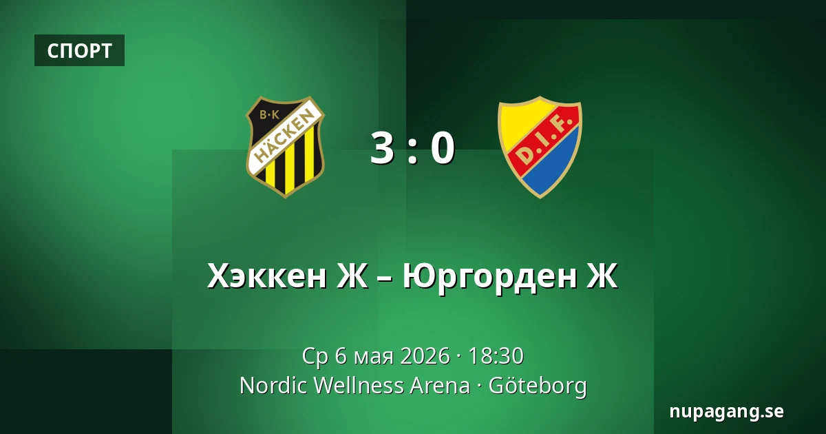 Хэккен Ж – Юргорден Ж — Nordic Wellness Arena, Гётеборг