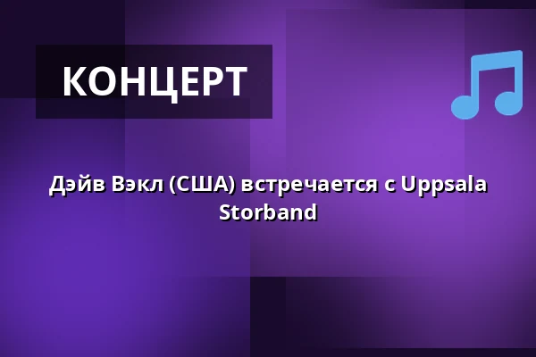 Дэйв Вэкл (США) встречается с Uppsala Storband — Parksnäckan, Uppsala
